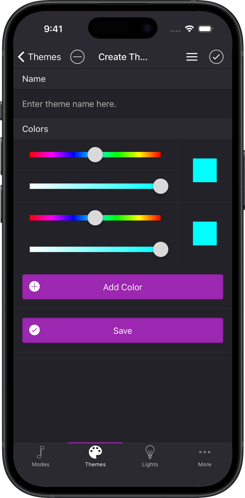 Create Theme screenshot