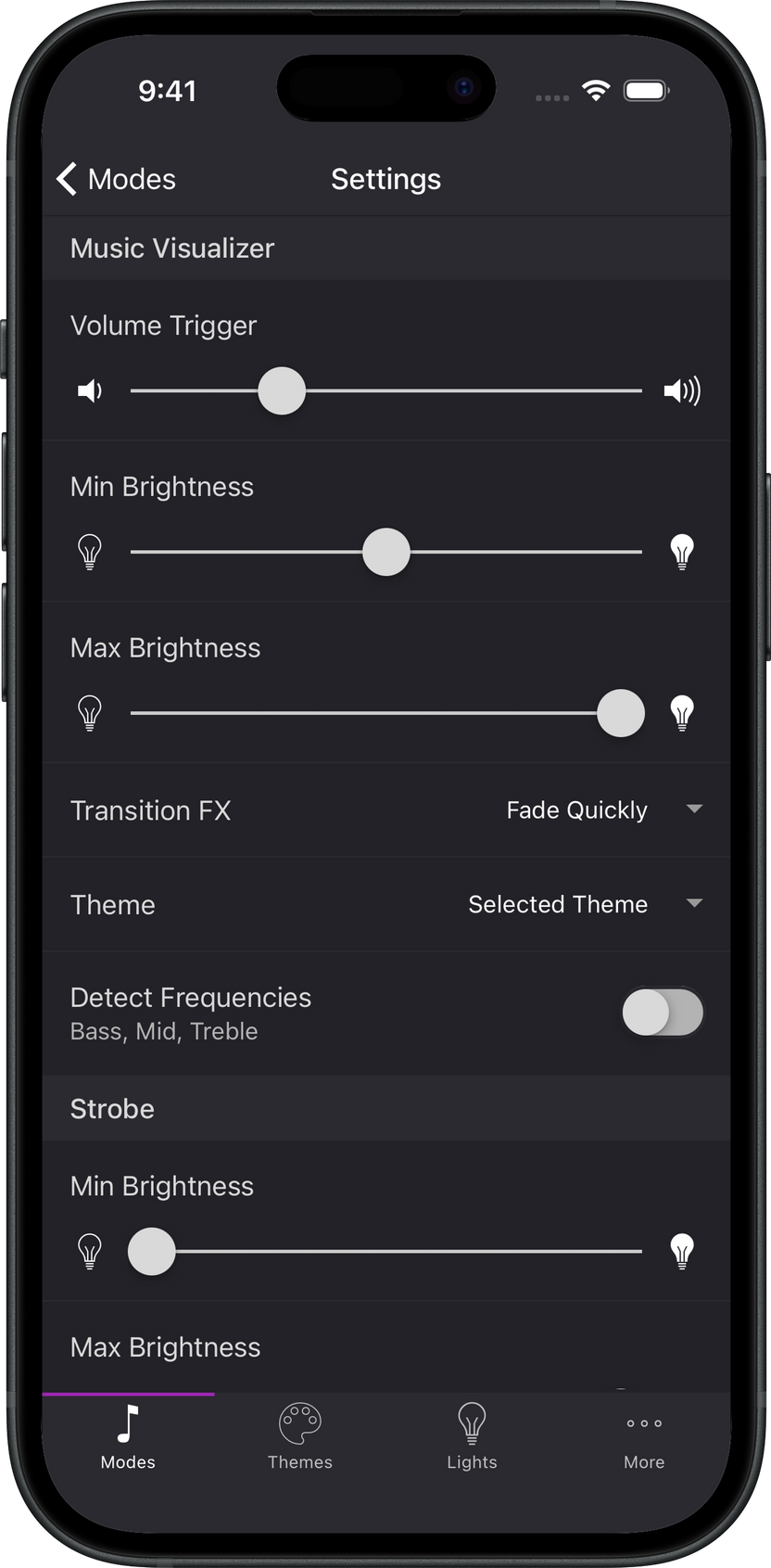 Settings screenshot