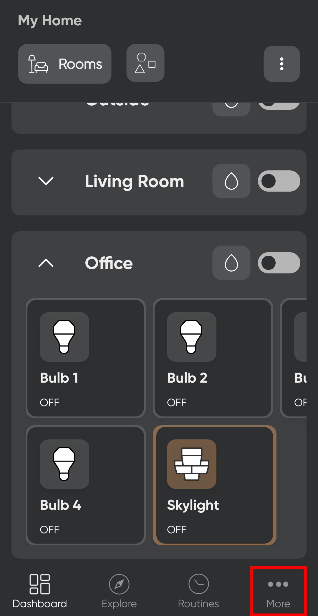 More tab in the Nanoleaf App