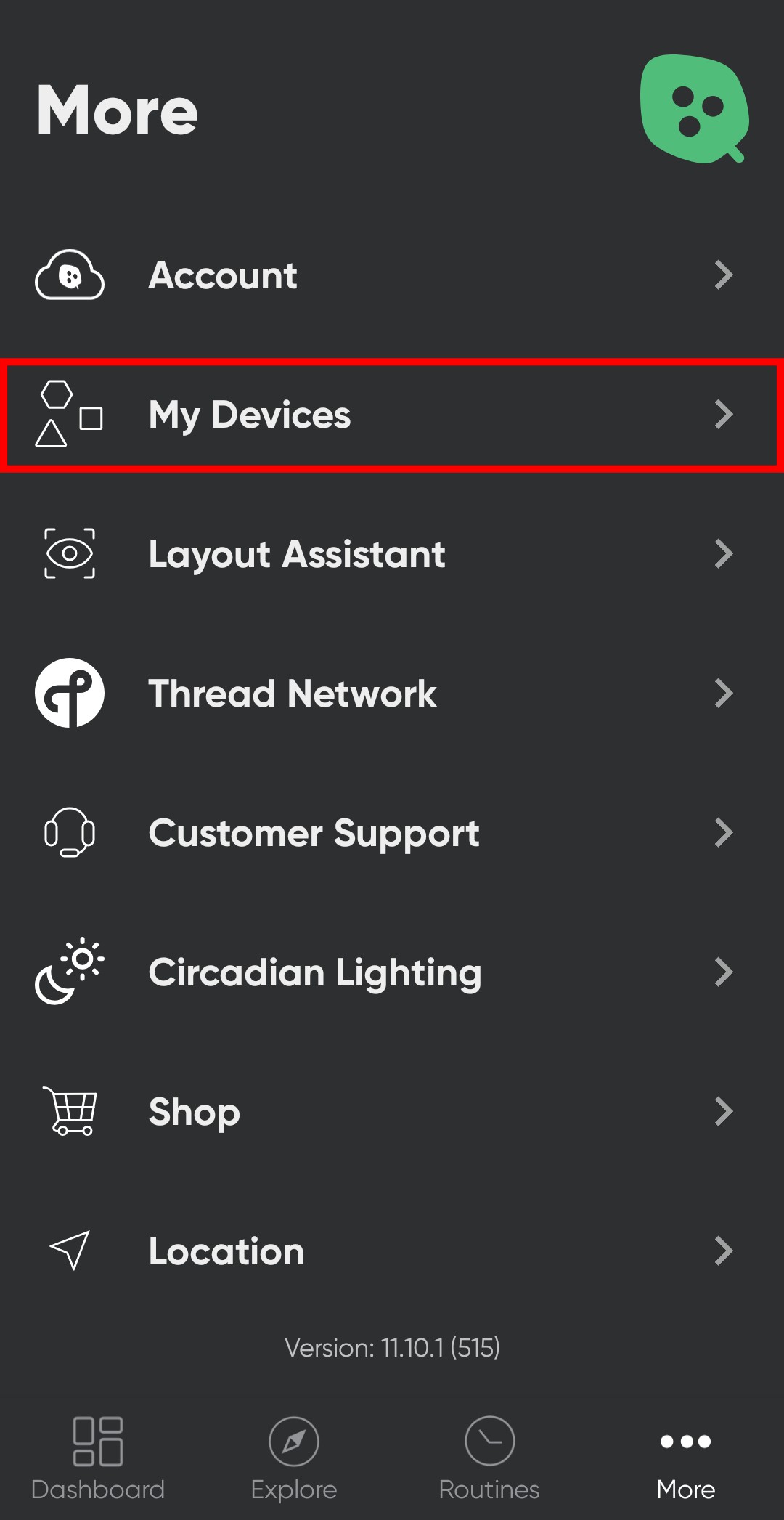 My Devices in the Nanoleaf App