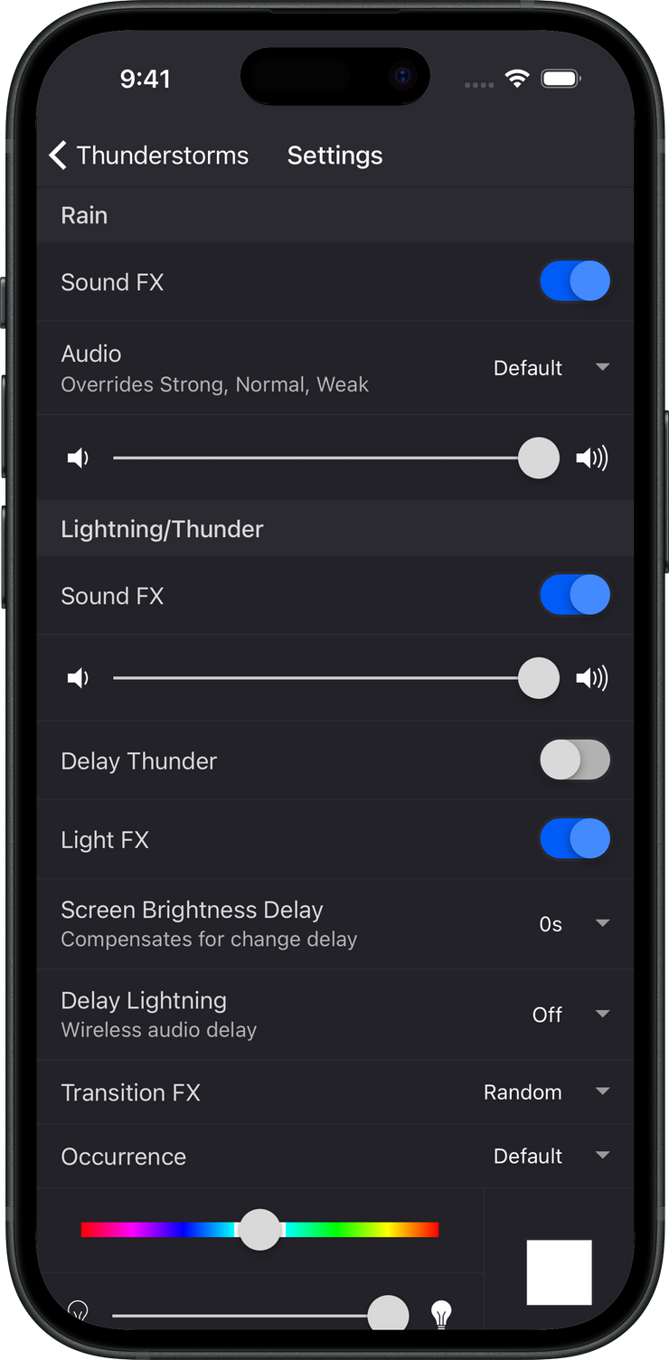 Settings screenshot