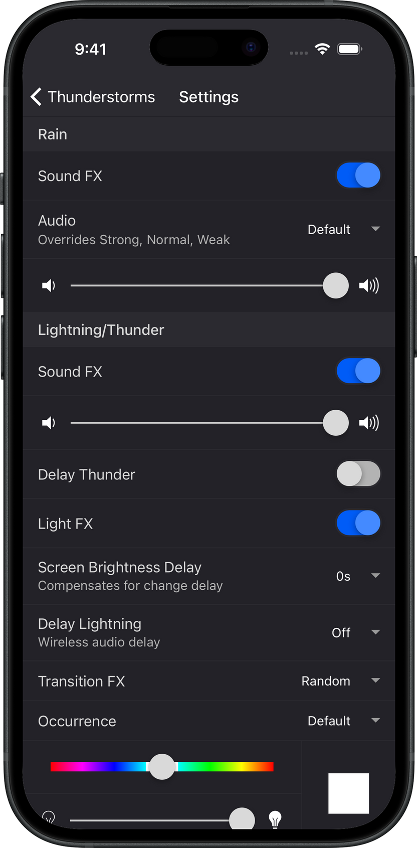 Settings screenshot